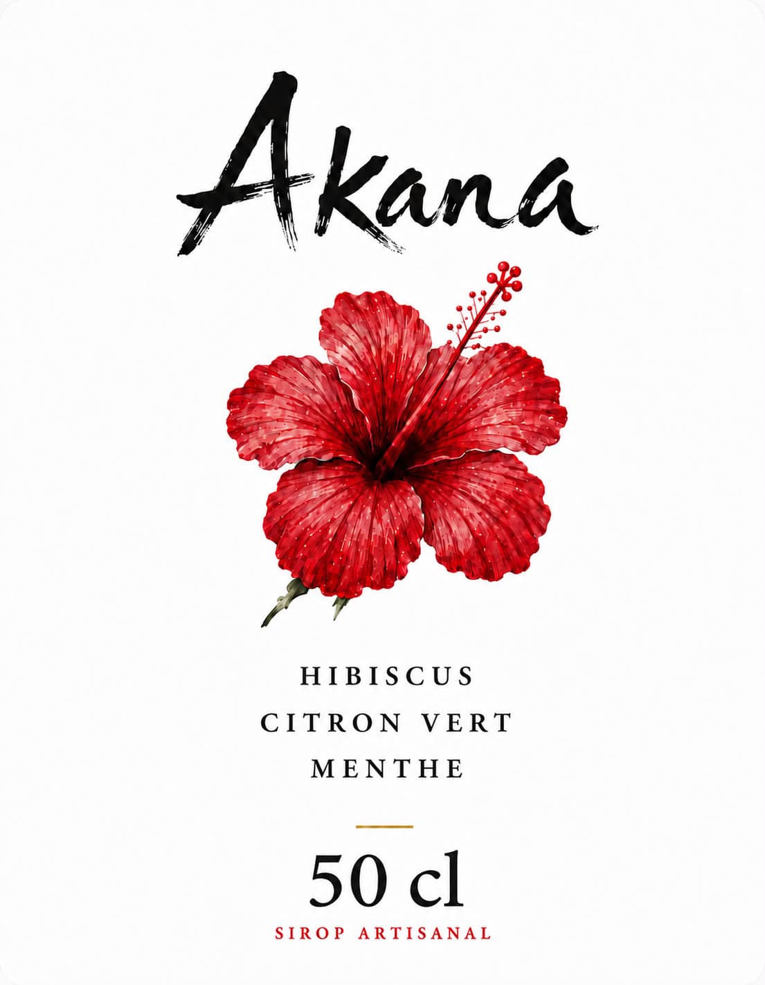 Sirop Akana — Hibiscus, citron vert & menthe, 50 cl